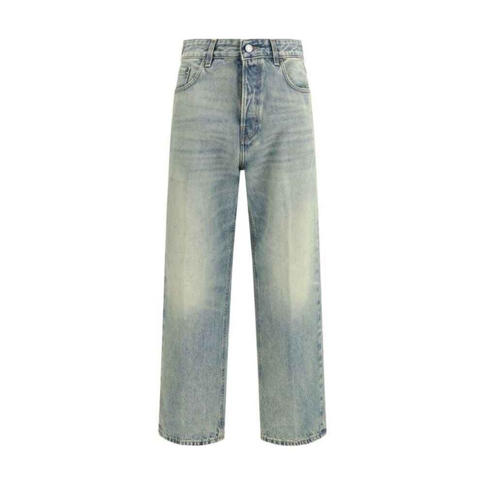 Haikure Blue Cotton Straight-Leg Women's Jeans